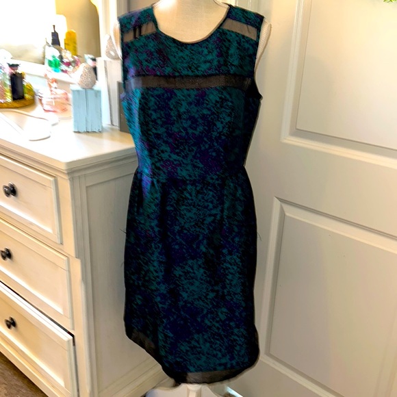 Ivy & Blu Teal & purple silk cocktail dress EUC size 8 WhimsyGoth - Picture 2 of 5